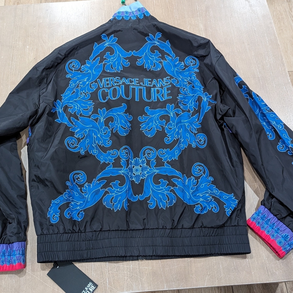 Mens Versace Jeans Couture 50D Placed Animalier Track Jacket Space 48 US M - Picture 5 of 7